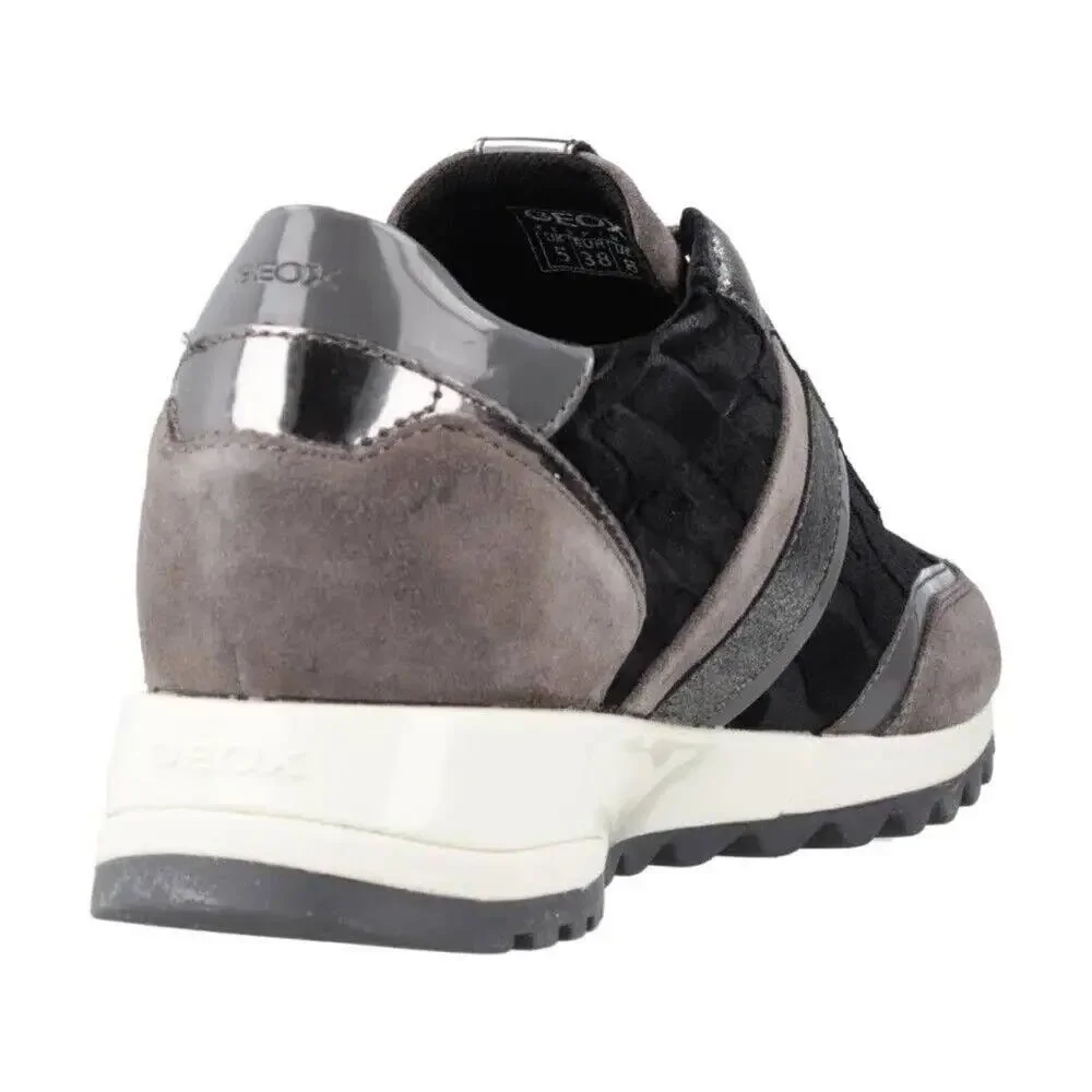 Geox Tabelya Sneakers Dark Grey, Black Velvet ,Suede Comfort Tennis Shoes 7 $170 - Picture 4 of 7